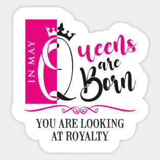May Birthday Queen Sticker